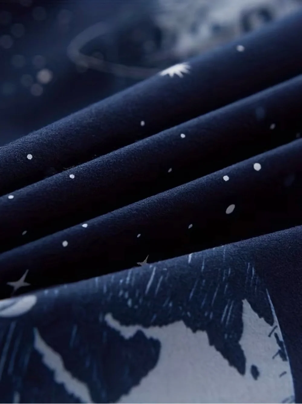 Twin Size Navy Blue & White Space Astronaut Duvet Cover Set 2 Pillowcases NEW